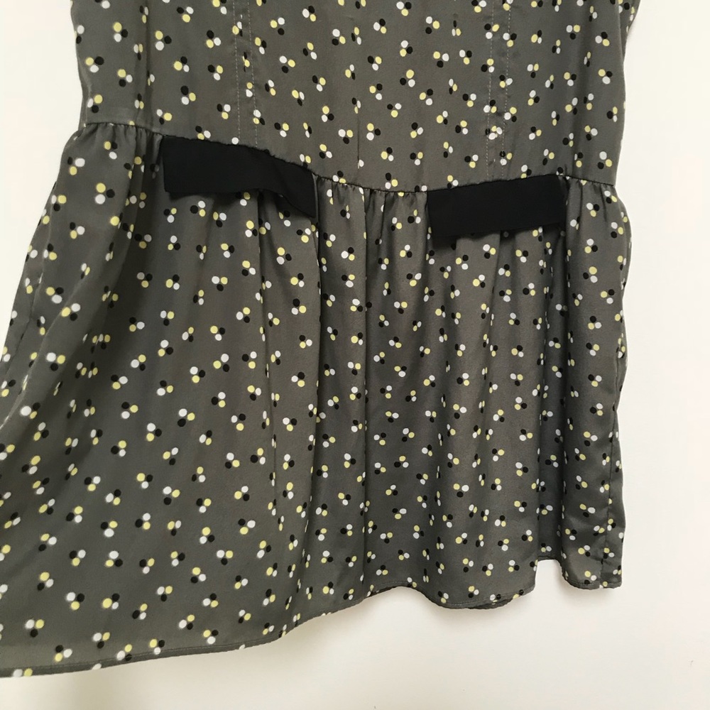 Bcbgeneration Back Cutout Olive Ruffle Dress M - image 3